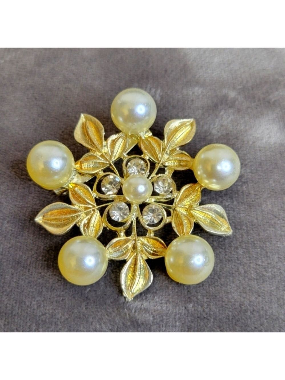 Gold Color Leaf Brooch